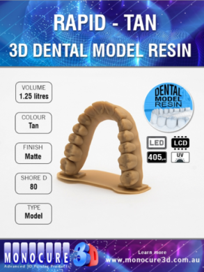 Monocure 3D - Rapid Dental Resin - 1,25 l - Tan